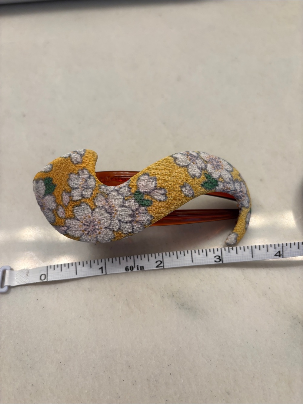 Kimono hair clip Yellow Floral Fabric Hair Clip - Women's Accessory